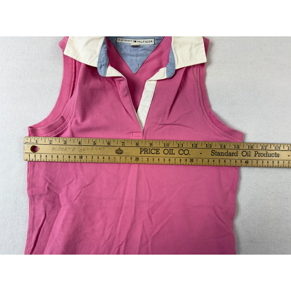Tommy Hilfiger Y2K Large S Retro Colorblock Preppy Tenniscore Polo Tank Collar‎ - Picture 7 of 11